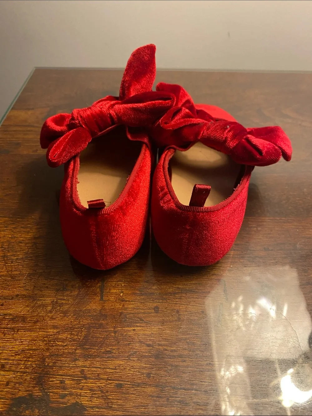 Old Navy Red Velvet Bow Girls' Ballet Flats